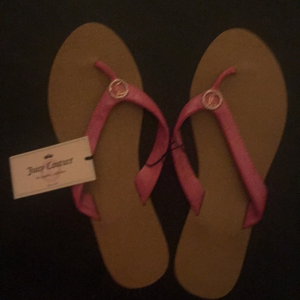 Pink and brown flip flops Juicy Couture